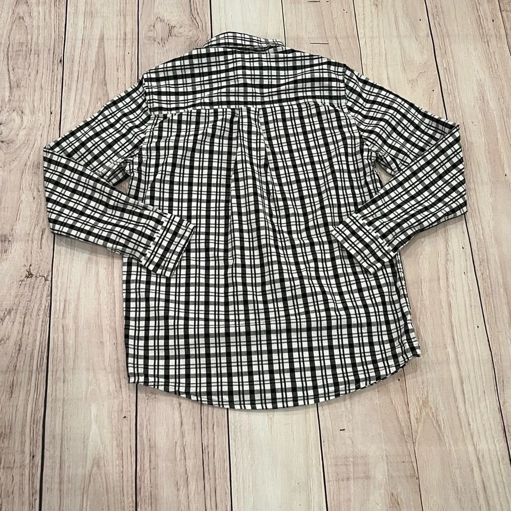 GYMBOREE boys Black and White Checkered dress Shirt/size 12